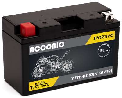 ACCONIC Sportivo AGM YTX9-BS Motorradbatterie 9Ah 12V (DIN 50812