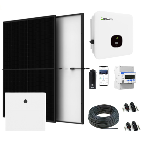Solaranlage 14,24 kWp Set - mit Growatt MOD 12KTL3-XH BP Wechselrichter - mit 10 kWh Speicher