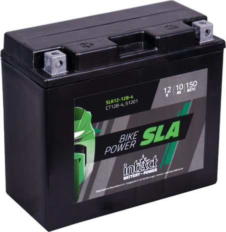Intact SLA12-12B-4 Bike-Power SLA 10Ah Motorradbatterie (DIN 51015) YT12B-BS