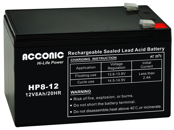 Acconic HP8-12 Hi-Life Power AGM 12V 8Ah Bleiakku