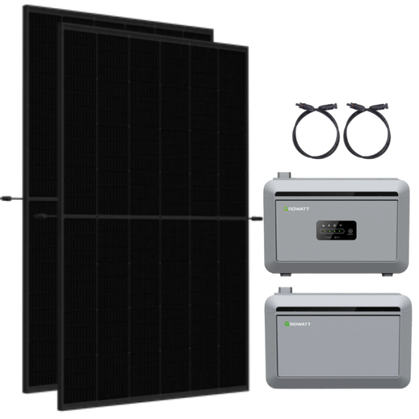 Balkonkraftwerk Set 890Wp mit Growatt 4kWh LiFePO4 Speicher