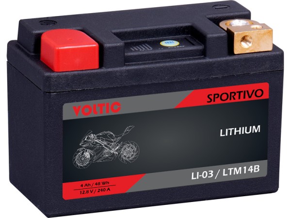 Voltic Sportivo LI-03 Lithium 4Ah Motorradbatterie LTM14B