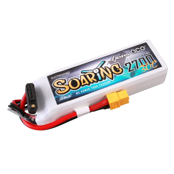Gens ace 2700mAh 11.1V 30C 3S1P G-Tech Soaring Lipo Batterie mit XT60 Stecker GEA273S30X6GT