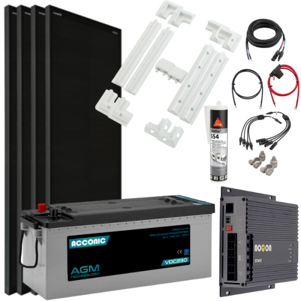 Wohnmobil Solar-Set LARGE - mit AGM Batterie