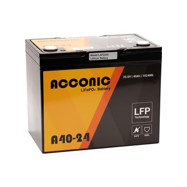 Acconic A40-24 LiFePO4 24V Lithium Versorgungsbatterie 40Ah