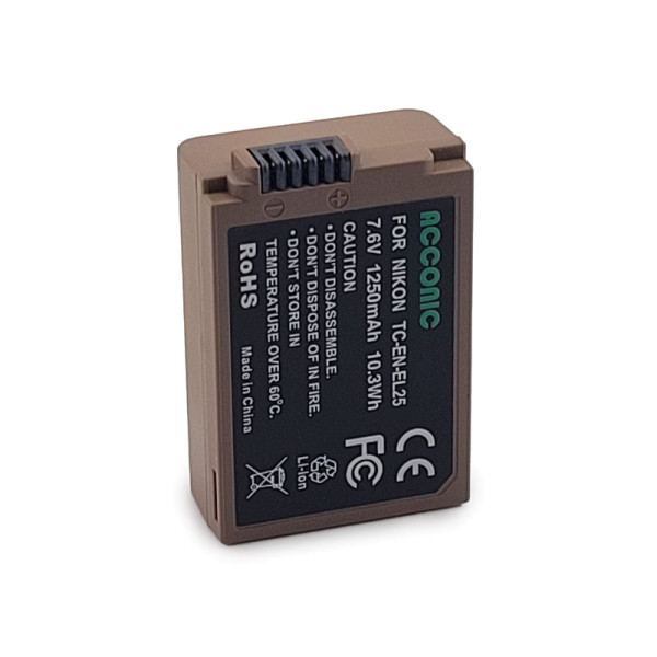 Acconic Photon Series TC-EN-EL25 Ersatz Akku mit USB-C für Nikon EN-EL25
