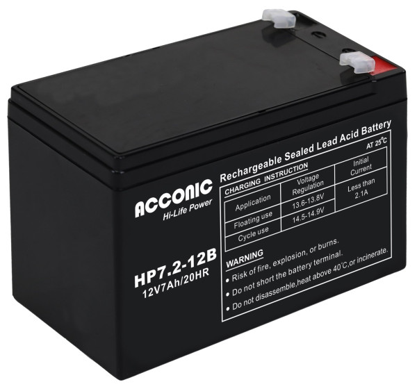 Acconic HP7.2-12B Hi-life Power AGM 12V 7,2Ah Bleiakku