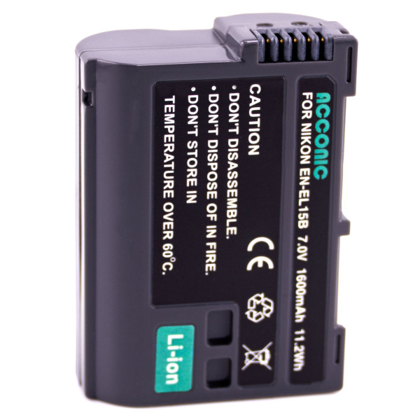 Acconic Photon Series EN-EL15b Ersatz Akku für Nikon EN-EL15b D7000 D7100 D600