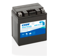 Exide AGM Ready AGM12-14 YB14L-A2 Motorradbatterie 12Ah (DIN 51411)