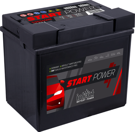 Intact C60-N30-A Start-Power 30Ah Motorradbatterie (DIN 53034) Y60-N30-A