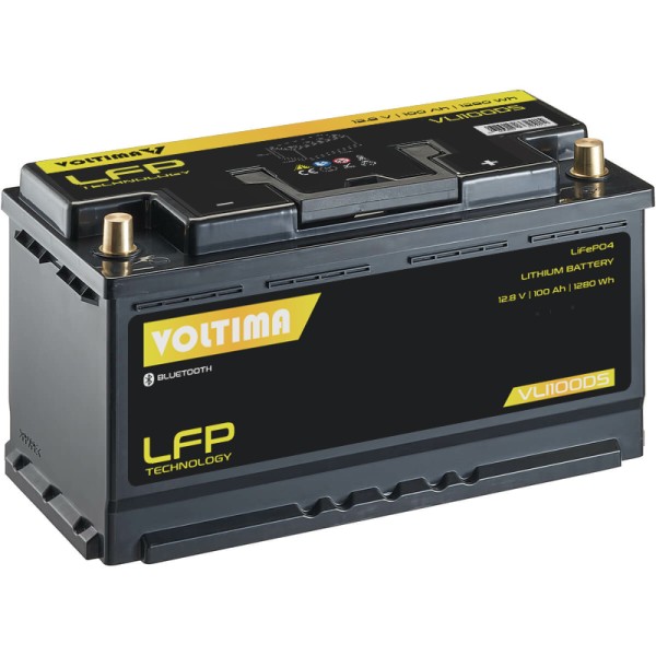 VOLTIMA VLI100DS 12V LiFePO4 Lithium Versorgungsbatterie 100Ah mit App