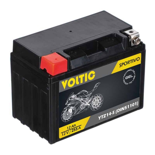 VOLTIC Sportivo GEL YTZ14-S Motorradbatterie 12Ah 12V (DIN 51101)