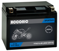 ACCONIC Sportivo AGM YTX21L-BS Motorradbatterie 21 Ah 12V (DIN 52012)