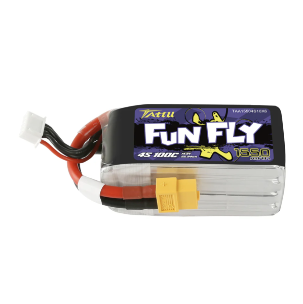 Tattu 1550mAh 14.8V 100C 4S1P Funfly Series Lipo Batterie mit XT60 Stecker TAA15504S10