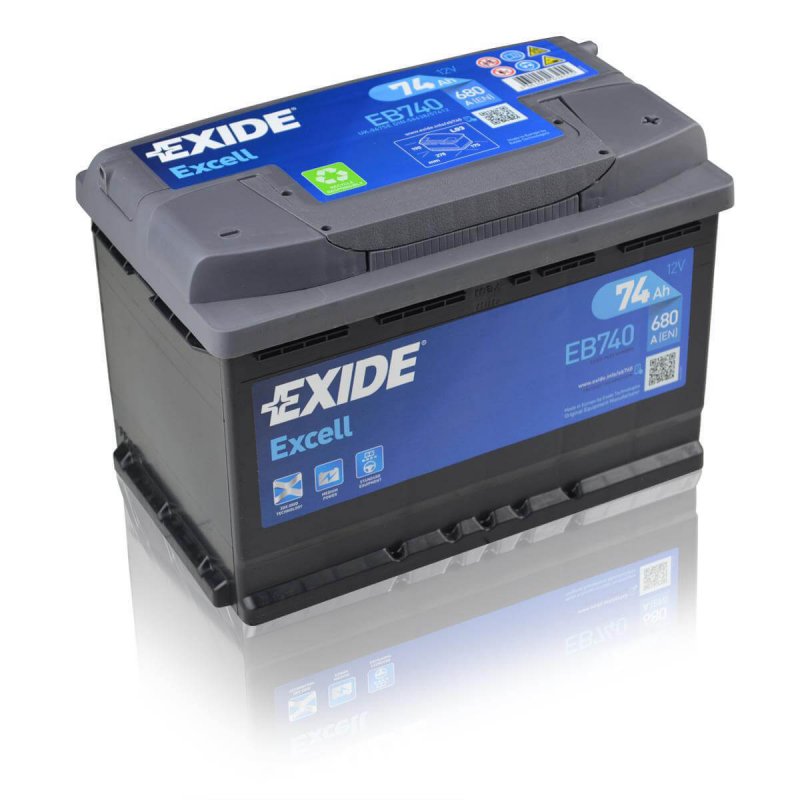 067SE EXIDE EB740 EXCELL Batterie 12V 74Ah 680A B13 Batterie au plomb