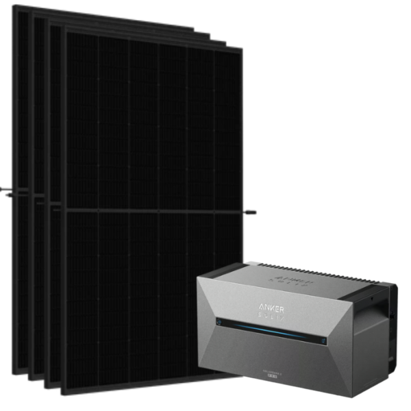 Balkonkraftwerk Set 1740Wp mit Anker 1,6kWh LiFePO4 Speicher