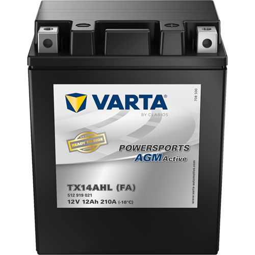 VARTA Powersports AGM ACTIVE YTX14AHL-BS 12Ah Motorradbatterie 12V (512919021)