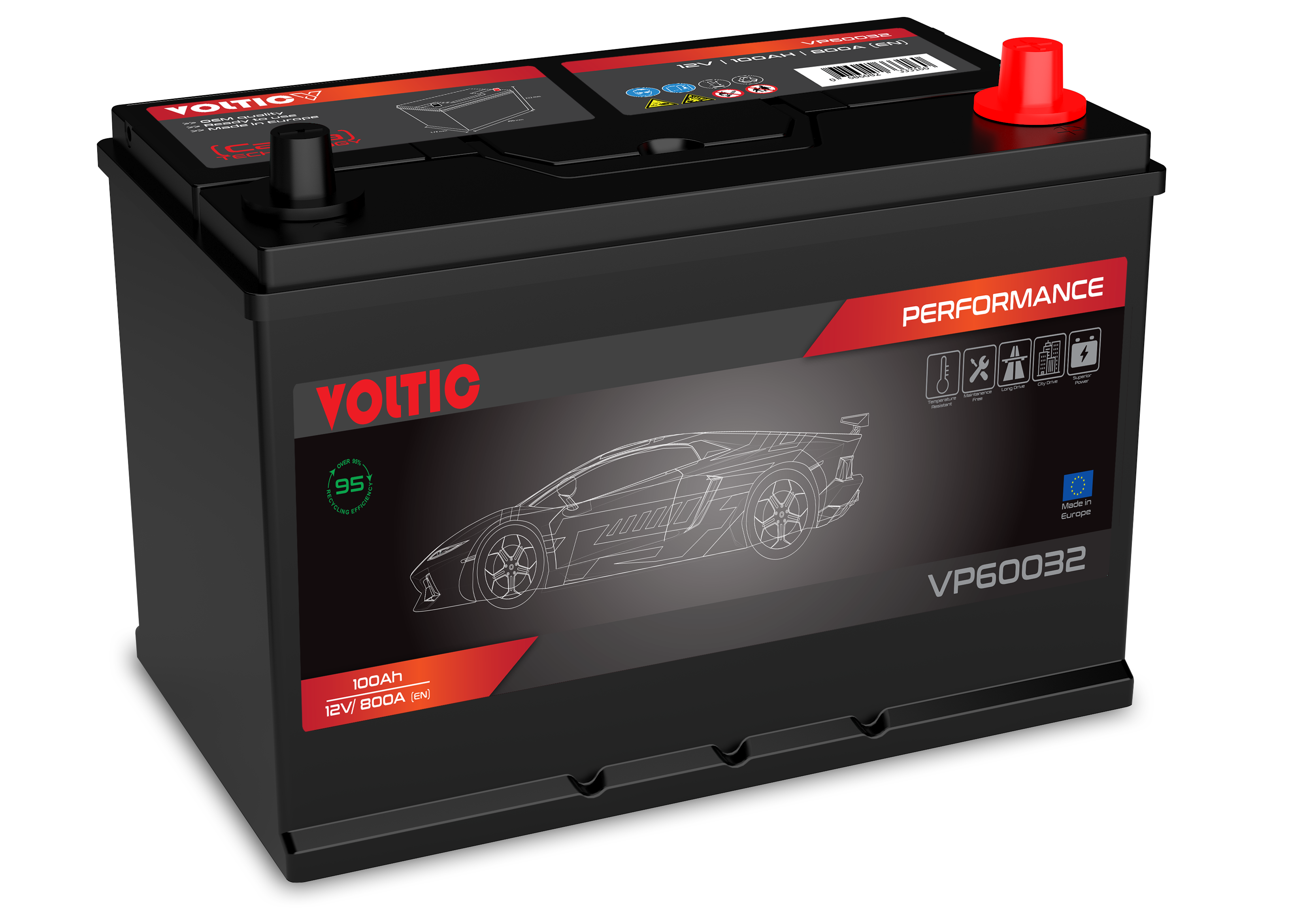 Voltic VP60032 Perfomance 100Ah Autobatterie 595 404 083