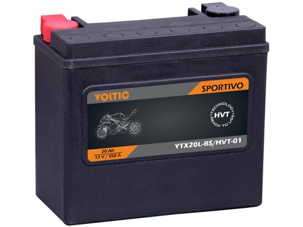 Voltic Sportivo HVT-01 Motorradbatterie 20Ah (DIN 82000) YTX20L-BS