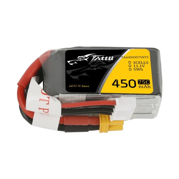 Tattu 450mAh 11.1V 75C 3S1P Lipo Battery Pack with XT30 TAA4503S75XT3