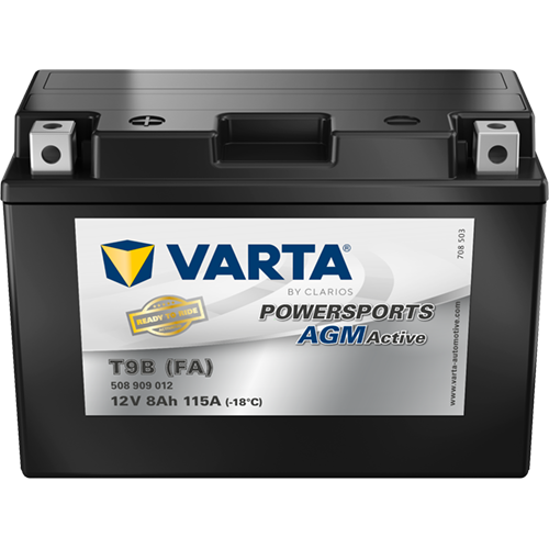 VARTA Powersports AGM ACTIVE YT9B-BS 8Ah Motorradbatterie 12V (508909012)