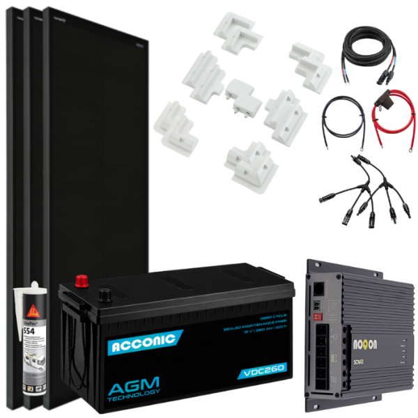 Wohnmobil Solar-Set LARGE - mit AGM Batterie