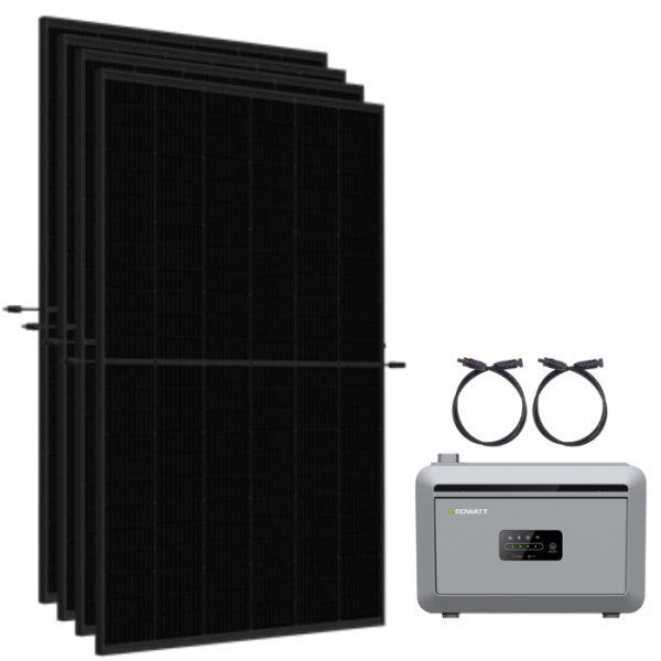 Balkonkraftwerk Set 1780Wp mit Growatt 2kWh LiFePO4 Speicher