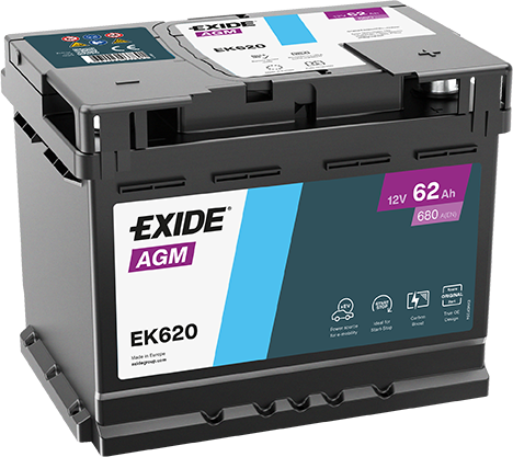 Exide EK620 AGM 62Ah Autobatterie 560 901 068