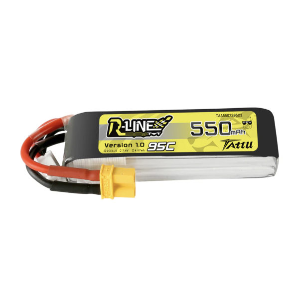 Tattu 550mAh 7.4V 95C 2S1P R-Line Lipo Batterie TAA5502S95XT3