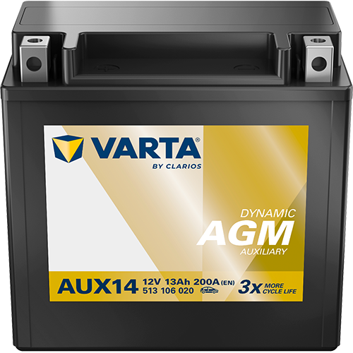 Varta AUX14 DYNAMIC AGM 513 106 020 Stützbatterie 13Ah (Silver Dynamic)