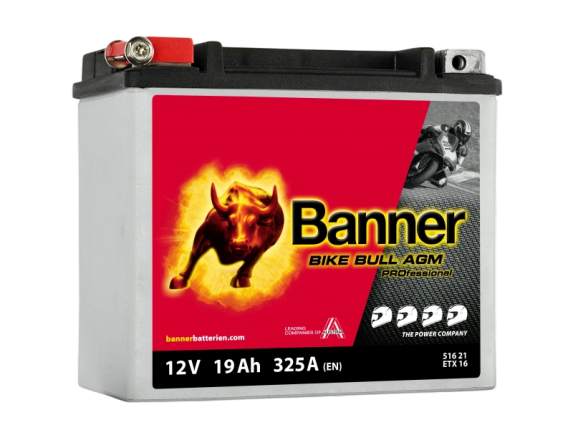 Banner ETX16 Bike Bull AGM PRO 51621 19Ah Motorradbatterie YB16-B (DIN 51912)
