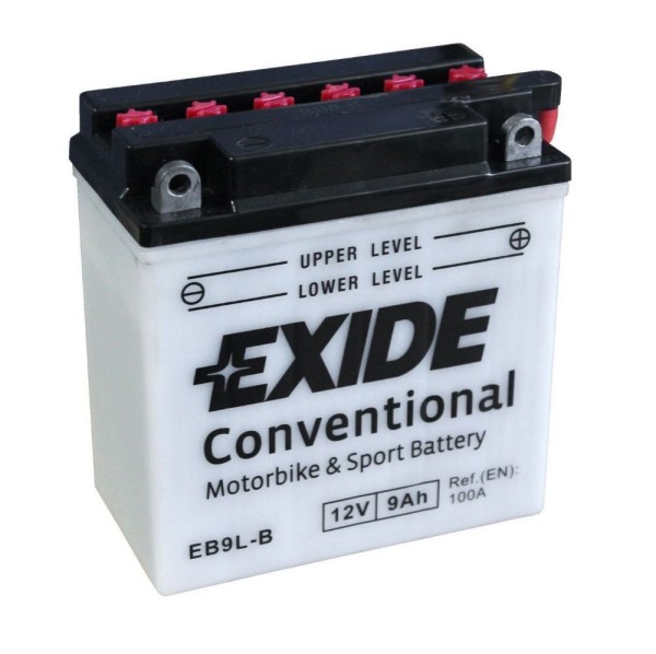 Exide EB9L-B Conventional 9Ah Motorradbatterie (DIN 50915) YB9L-B