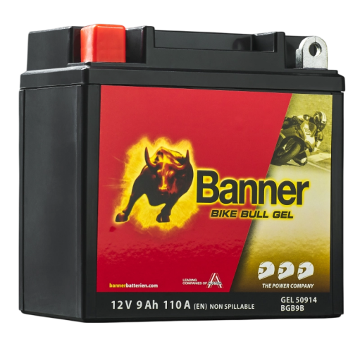 Banner BGB9B Bike Bull GEL 50914 9Ah Motorradbatterie GB9B (DIN 50914)
