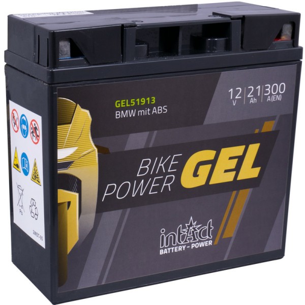 Intact GEL51913 Bike-Power GEL 21Ah Motorradbatterie (DIN 51913) G19