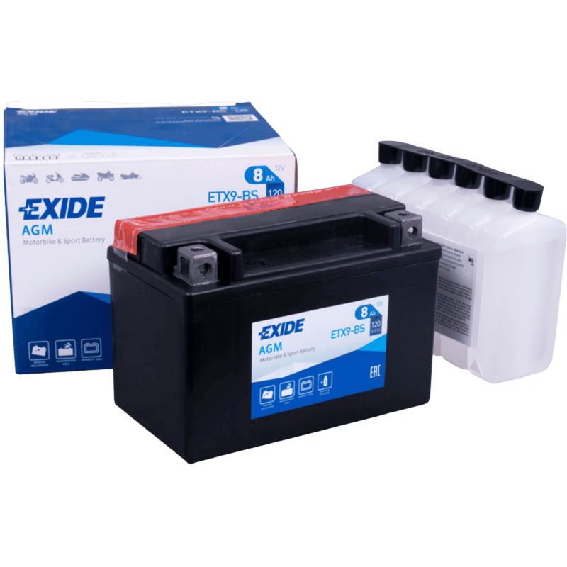 Exide ETX9-BS Bike AGM 8Ah Motorradbatterie (DIN 50812) YTX9-BS