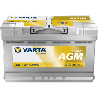 Varta A6 Dynamic AGM (F21) 580 901 080 Autobatterie 80Ah (Silver Dynamic)