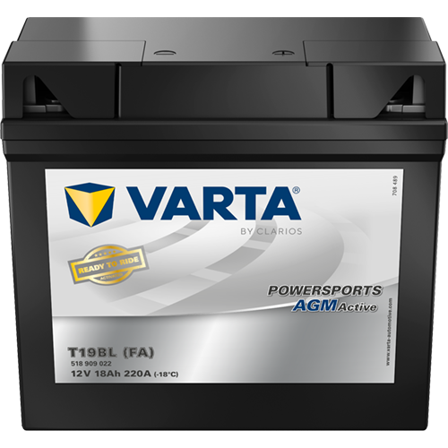 VARTA Powersports AGM ACTIVE YT19BL-BS 18Ah Motorradbatterie 12V (G19) (518909022)