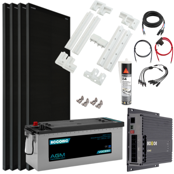Wohnmobil Solar-Set LARGE - mit AGM Batterie
