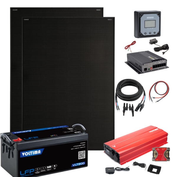 Inselanlage 400Wp 2500W Wechselrechrichter und 300Ah Batterie