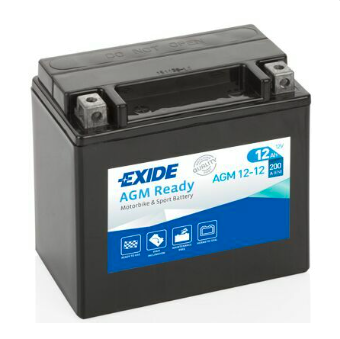 Exide AGM Ready AGM12-12 YTX14-BS Motorradbatterie 12Ah (DIN 51214)