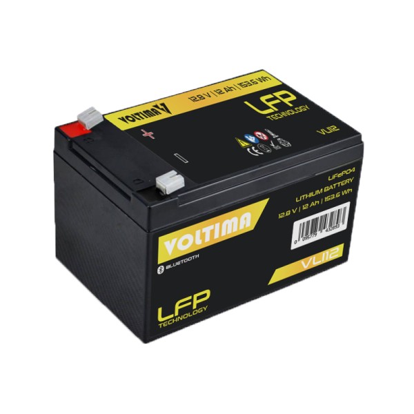 VOLTIMA VLI12 12V LiFePO4 Lithium Versorgungsbatterie 12Ah mit App