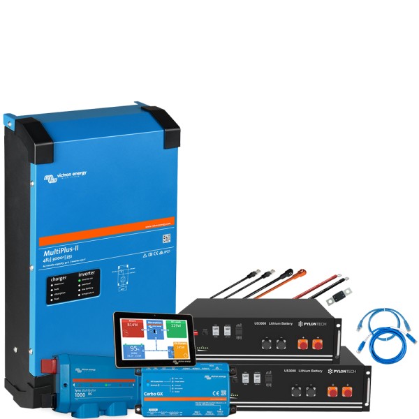 Backup-Kit 1-Phasig 7kWh Pylontech LiFePo4 Akku - Victron MultiPlus II 48/5000 Wechselrichter