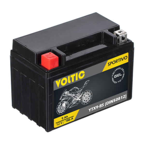 VOLTIC Sportivo GEL YTX9-BS Motorradbatterie 9Ah 12V (DIN 50812)