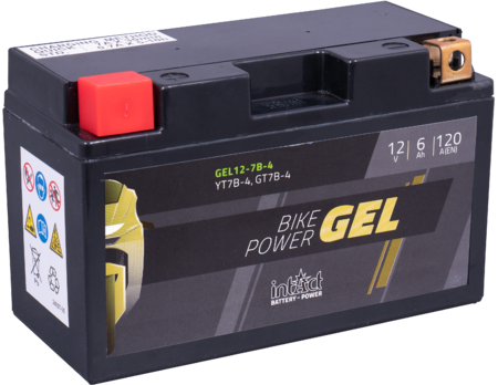 Intact GEL12-7B-4 Bike-Power GEL 6Ah Motorradbatterie (DIN 50719) YT7B-BS, YT7B-4