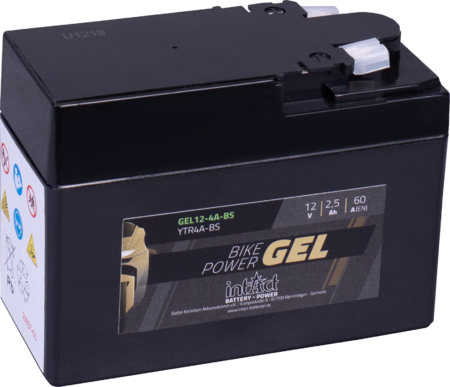 Intact GEL12-4A-BS Bike-Power GEL 2,5Ah Motorradbatterie (DIN 50415) YTR4A-BS