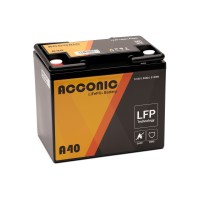 Acconic A40 LiFePO4 12V Lithium Versorgungsbatterie 40Ah