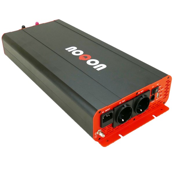 NOQON NSC2512 2500W/12V Sinus-Wechselrichter mit Ladegerät, NVS- und USV-Funktion