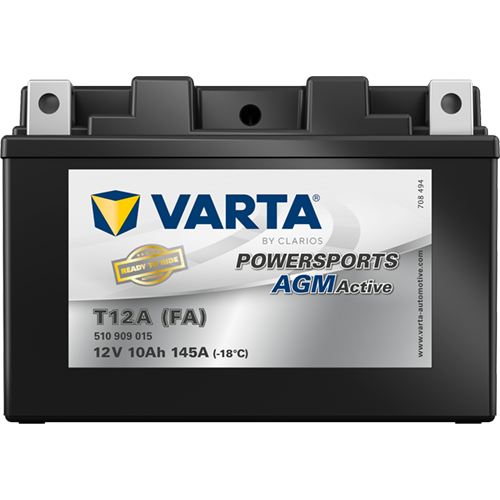 VARTA Powersports AGM ACTIVE YT12A-BS 10Ah Motorradbatterie 12V (510909015)