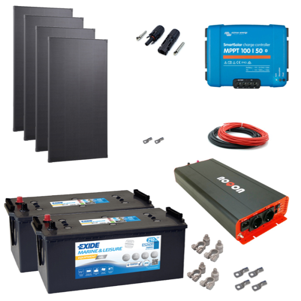 Solaranlage Set 720W mit Batterie 420Ah und 2500W-Wechselrichter