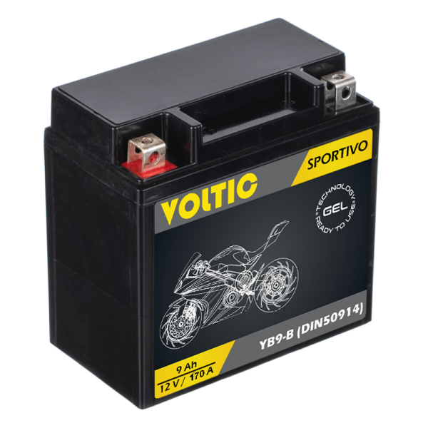 VOLTIC Sportivo GEL YB9-B Motorradbatterie 9Ah 12V (DIN 50914)